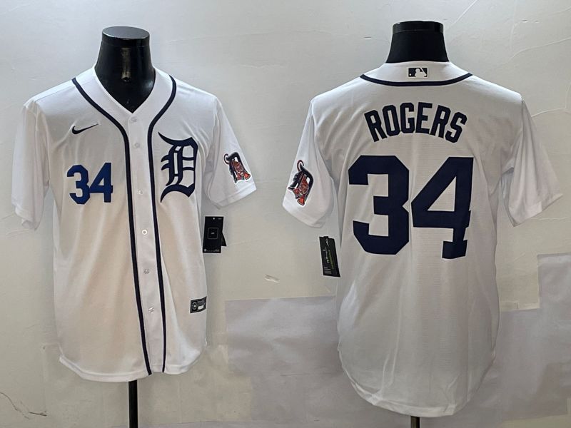 Men Detroit Tigers #34 Rogers White Game 2025 Nike MLB Jersey style 3112